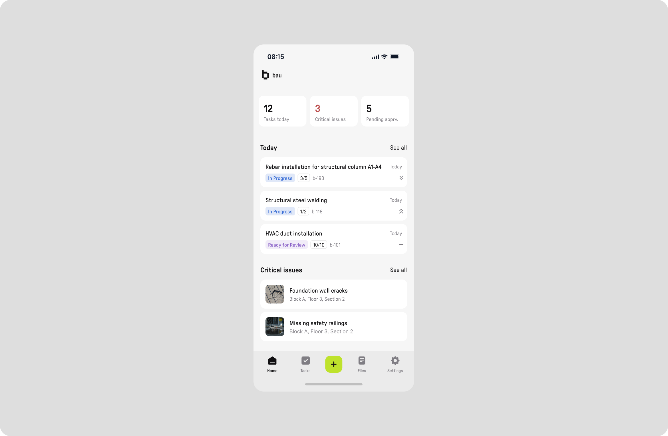 MVP applications for construction